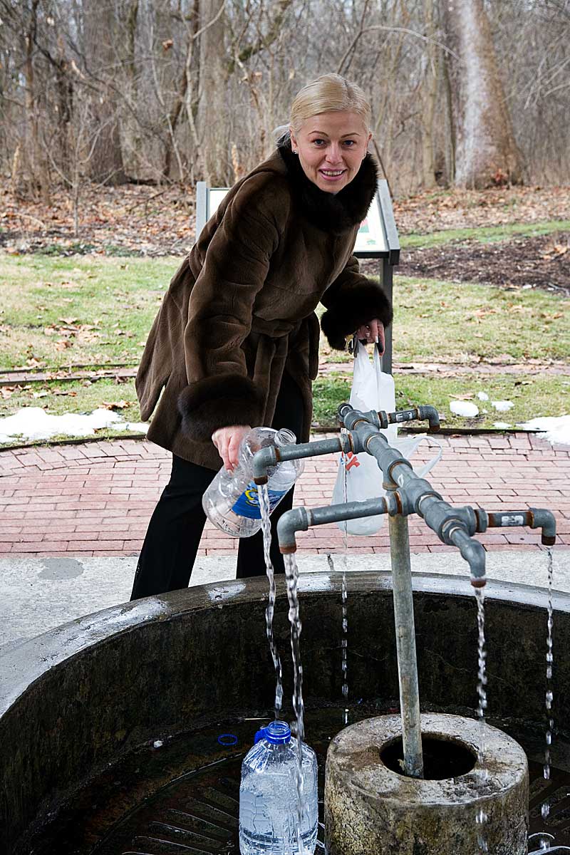 Woman in a mink coat, Flowing Well Park, Carmel IN